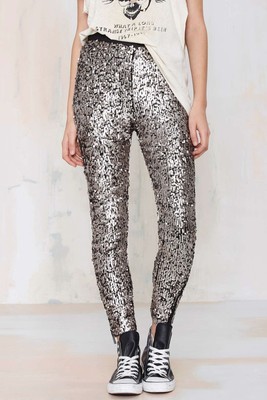 silver sequin leggings