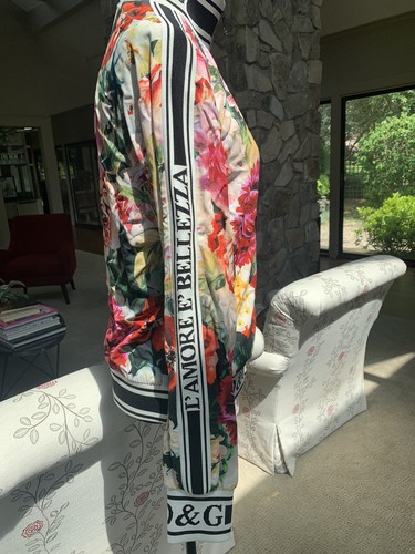 Gorgeous Floral Rose Print Dolce & Gabbana Bomber Jacket Worn Twice-size42 IT/M - Picture 4 of 12