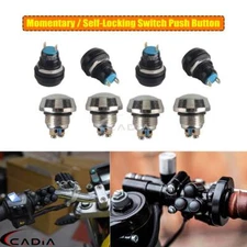 Universal Handlebar Switch Horn Momentary / Self-Locking Push Button For Harley
