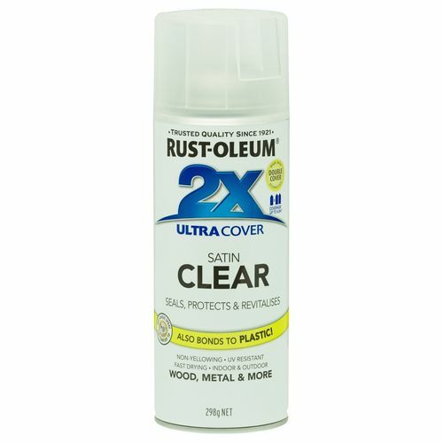 Rust-Oleum 298g 2X Ultra Cover Satin Clear Spray Paint - Zdjęcie 1 z 2