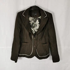 Ladies Jacket Size 10 NEXT Brown Blazer Preppy Fitted Smart Day Office Work 