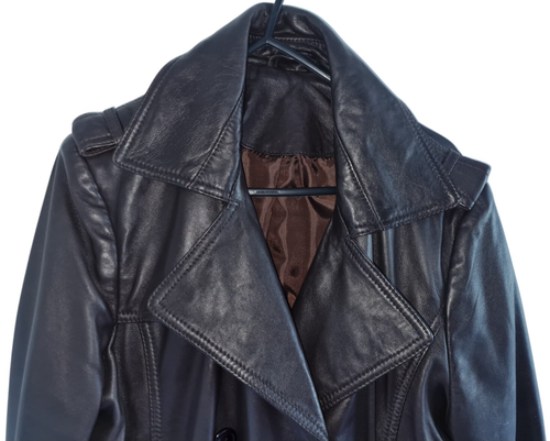 Ladies 100 % Genuine Sheep Leather Long Coat, Color: Brown, Size: Medium, LL-08 - Picture 2 of 19