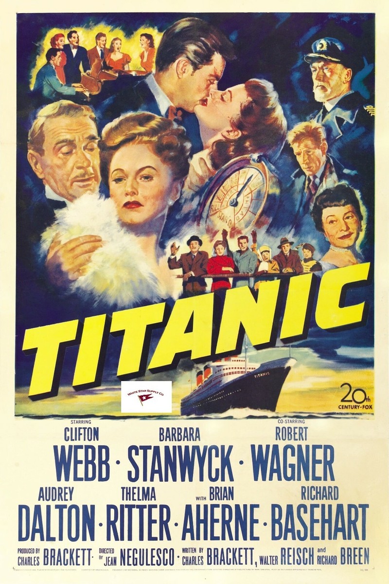 TITANIC MOVIE POSTERS - TITANIC 1953, TITANIC 1953 ALT, ANTR1958