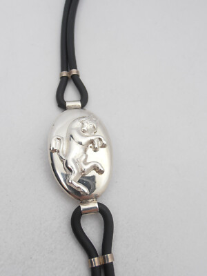 Cozzi Gioielli Taurus Zodiac 925 Sterling Silver and Rubber Bracelet Unisex