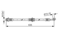 Bosch 1987481433 Bremsschlauch 625 Mm FüR Nissan Qashqai 1.5D-2.0D 02.07-04.14