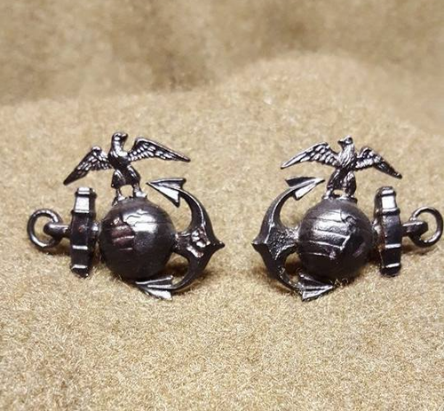 WWI Reproduction USMC Officer Eagle, Globe and Anchor Collar Insignia - 第 1/4 張圖片