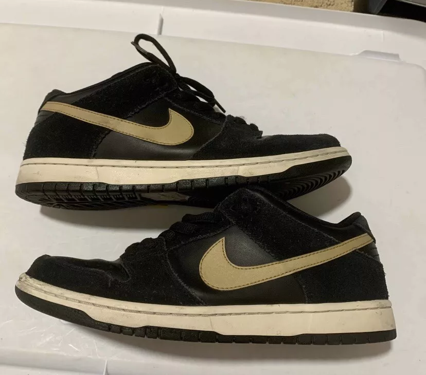 2018 Nike SB Dunk Low Pro TAKASHI Black/Metallic Gold BQ6817-002 Mens Size 10.5
