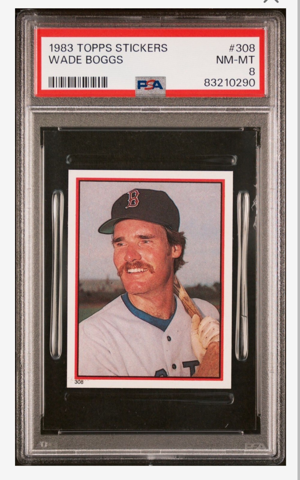 1983 Topps Stickers #308 Wade Boggs Rookie Boston Red Sox PSA 8 NM-MT ...