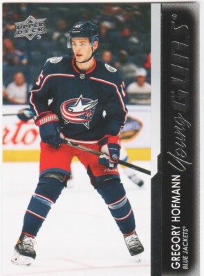 GREGORY HOFMANN RC 21-22 UPPER DECK UD YOUNG GUNS ROOKIE CARD # 486 CBJ 2021-22