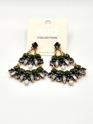 Mia Collection Olive Green Chandelier Pendant Dangle Earrings