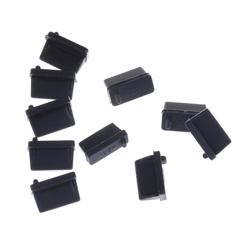 10X Black Rubber A Type Female USB Anti Dust Protector Plugs Stopper Cover_Z0 - Photo 2/6