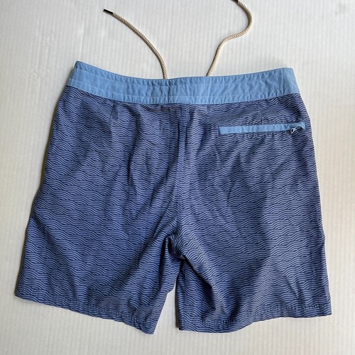 Fair Harbor Board Shorts Swim Trunk Mens 32 Blue Geometric Drawstring Surf - Picture 3 of 7