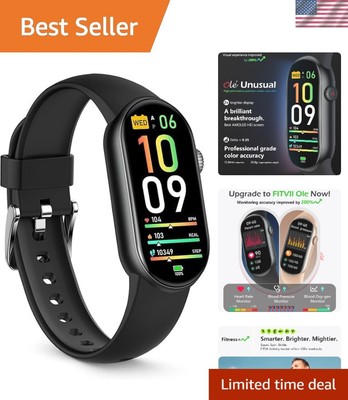 Elegant Ole Fitness Tracker: 24/7 Monitoring, 1.6'' AMOLED & Smart Notifications