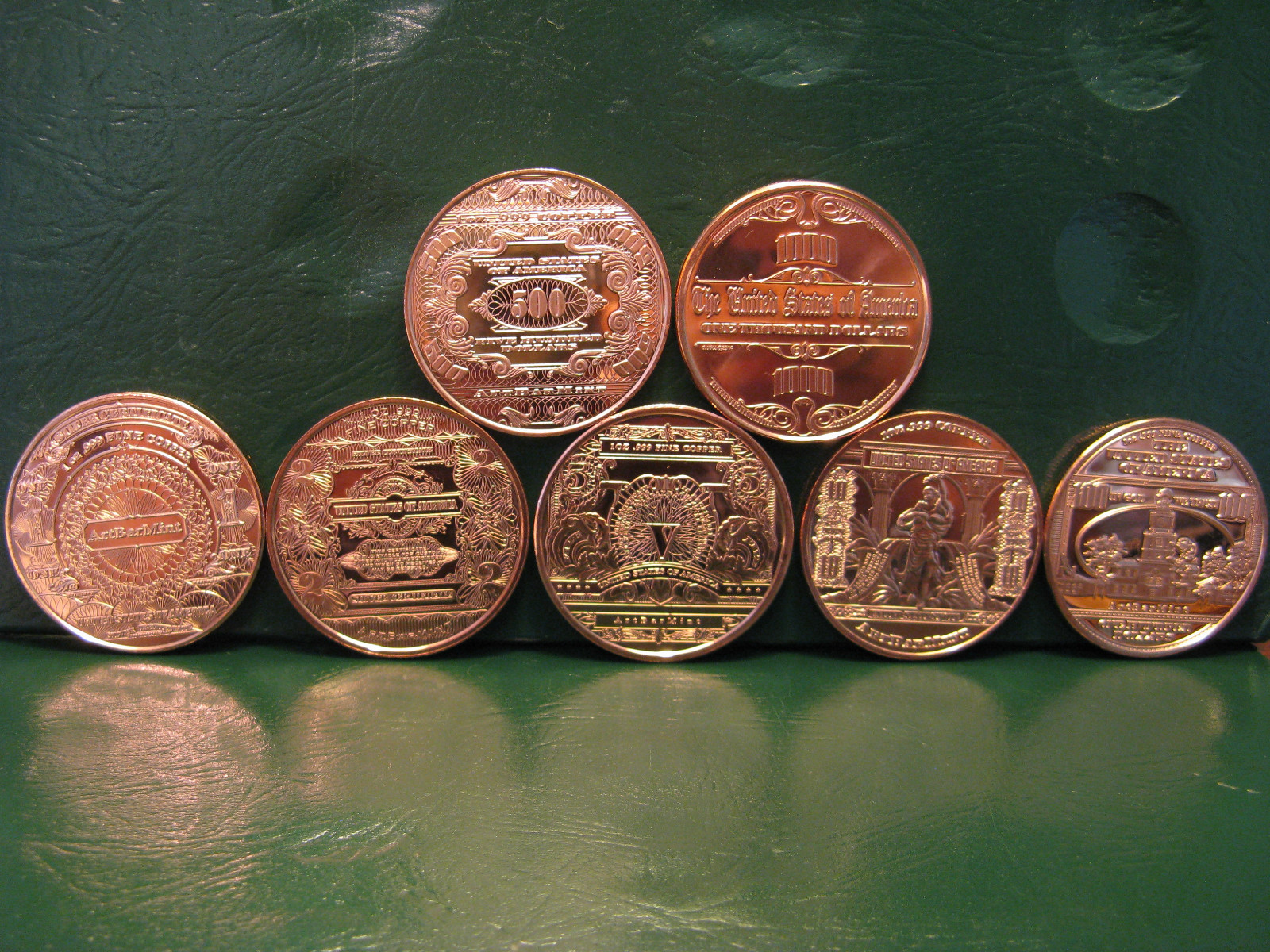 "Banknote Series" 7 Copper Round Set 1 oz .999 Copper Rounds eBay