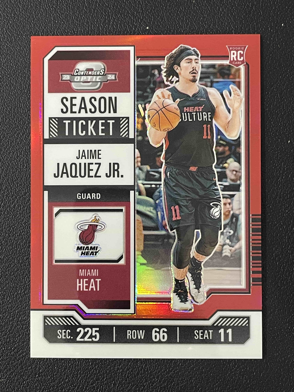Jaime Jaquez Jr. 2023-24 Panini Contenders Optic Season Ticket Red RC #67