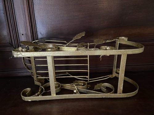 Large 14”x5.5”Gold Metal Decorative Sleigh Table Decor Christmas Holiday - Picture 5 of 6