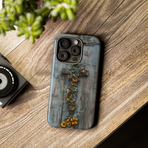 Cross Floral Vines Gray Phone Case for iPhone, Samsung Galaxy, Pixel - 第 45/240 張圖片
