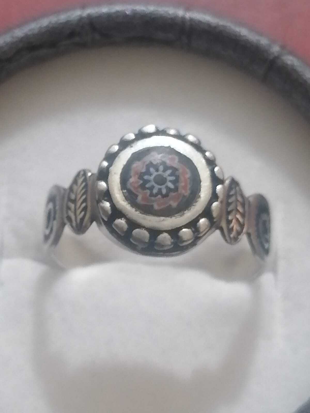Vtg Moroccan Solid Silver Ring Enameled Multi Lay… - image 5