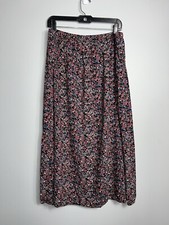 Vintage Blue Woman Plus Size 2x Floral Long Length Skirt