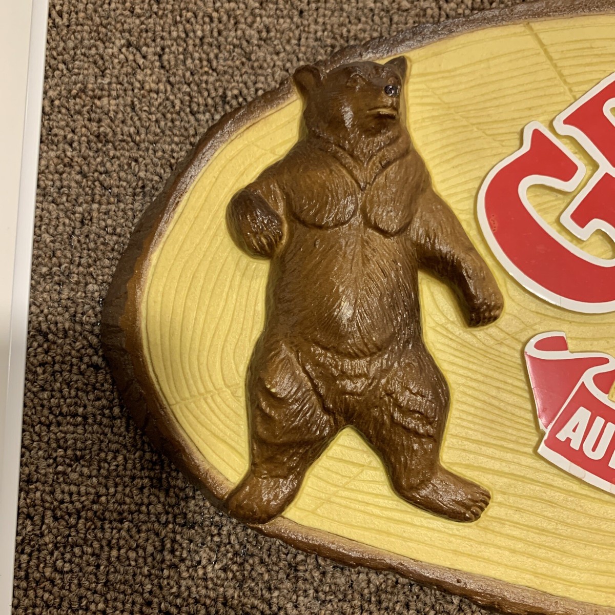 Vintage 1984 Grizzly Beer Authentic Canadian Lager Beer Sign