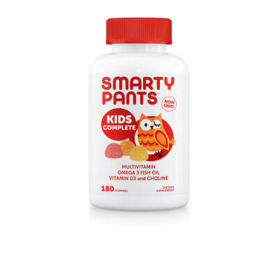 Smarty Pants Kids Formula Multivitamin+Omega-3 Fish Oil D3 B12 Non-GMO180Gummies