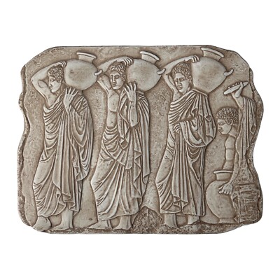 Frauen tragen Hydria Wassergläser Griechische Prozession Wandtafel Relief Sku...