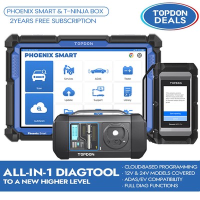 TOPDON PHOENIX SMART & T-NINJA BOX Car ECU ADAS Key TPMS Programmer Coding ULTRA