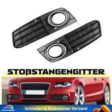 Für Audi A4 B8 09-11 2X Gitter Blende Stoßstange Nebelscheinwerfer Vorne Chrom