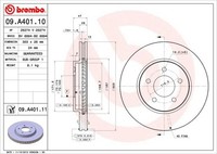 2X Bremsscheibe Vorne Brembo 09A40111 FÜR Ford Ford Usa Mazda