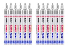 Silver Paint Markers, 12 Pack Oil-Based Waterproof Quick Dry Permanent Paint ...