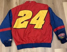 Vintage Jeff Gordon NASCAR Quilted Windbreaker Jacket Size M Chase DuPont NICE!