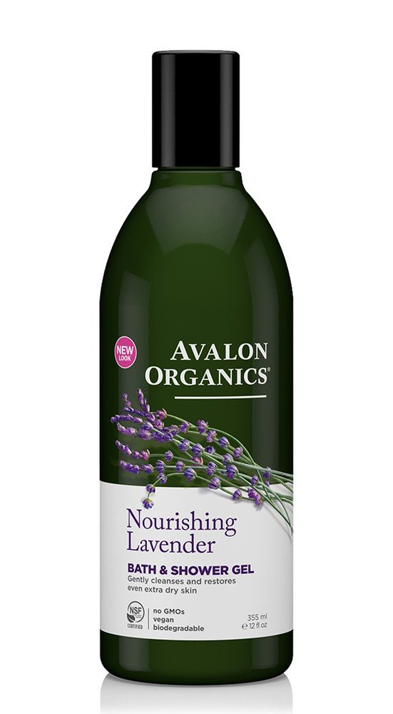Avalon Organics Питательный гель для ванн и душа с лавандой, жидкость, 12 унций