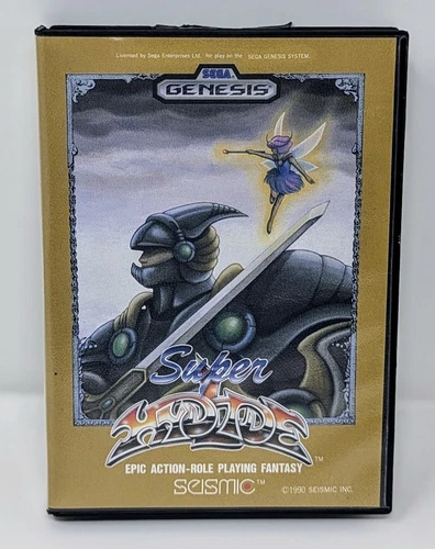 Super Hydlide (Sega Genesis, 1990) w/ Case - Authentic - Tested & Working!