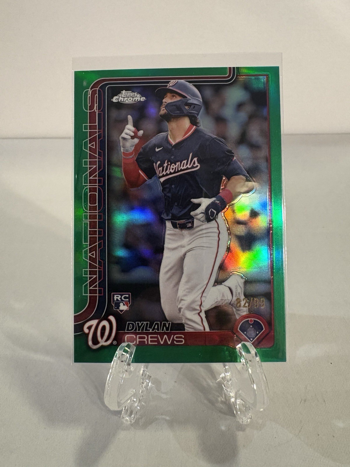2025 Topps Chrome - Dylan Crews #146 Green Refractor /99 (RC)