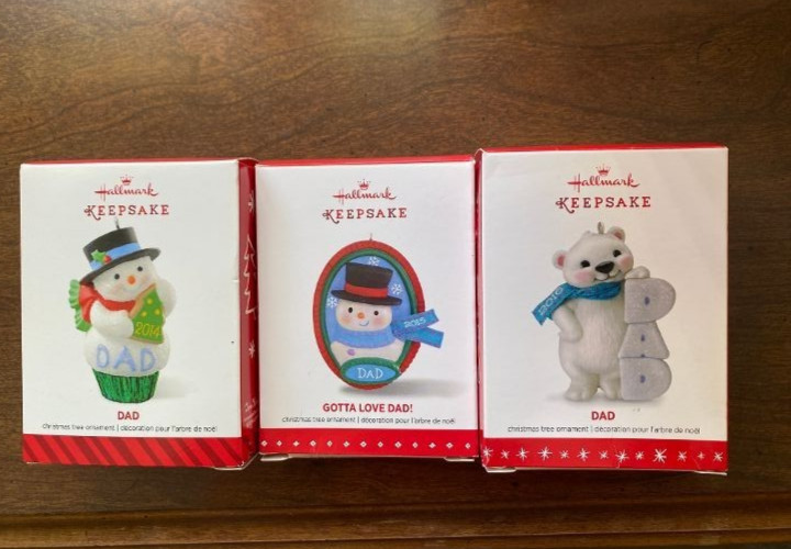 Hallmark Keepsake Christmas Ornaments lot of 3 Dad #8