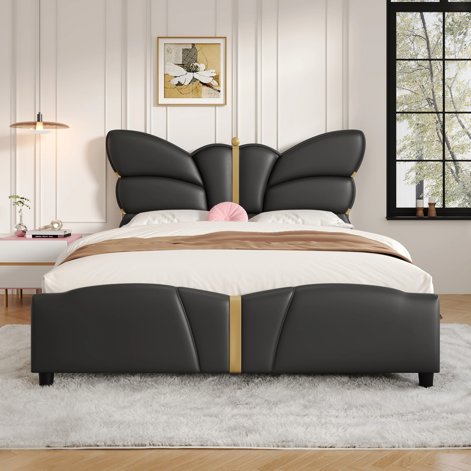 Christopher Knight Home - Olivia's Graceful Upholstered PU Leather Bed Frame