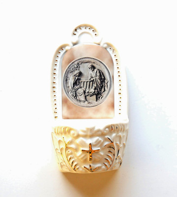 Holy Family White Ceramic Font 5-1/2''