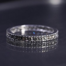 Size 9, vintage sterling silver 925 stackable band ring with cluster cz