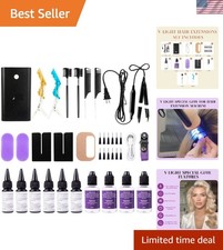 V Light Hair Extensions Kit with Glue, Remover, Comb, Clips - UV Tech, Reusable