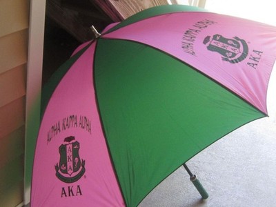 AKA Alpha Kappa Alpha Widespan Jumbo Sorority Branded UMBRELLA Pink/Green