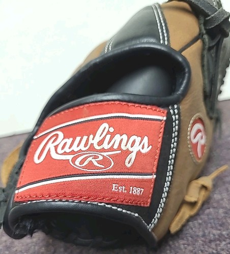 Rawlings D1200DB Brown/Black 12" Leather Premium Series RHT Baseball Glove EUC - Picture 4 of 12