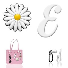 MISHANIER 4 Pcs Alphabet Charms for Bogg Bag Accessories Decorative Insert