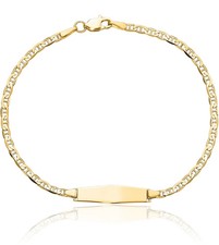 14K Solid Yellow Gold Soft Mariner Link ID Bracelet