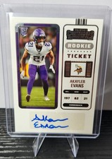 2022 Contenders Ticket Akayleb Evans ROOKIE Auto 