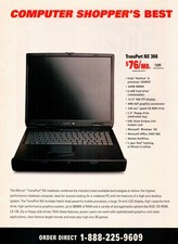 Vintage 1999 Micron TransPort NX 366 Laptop Print Ad Intel Pentium II Tech Decor