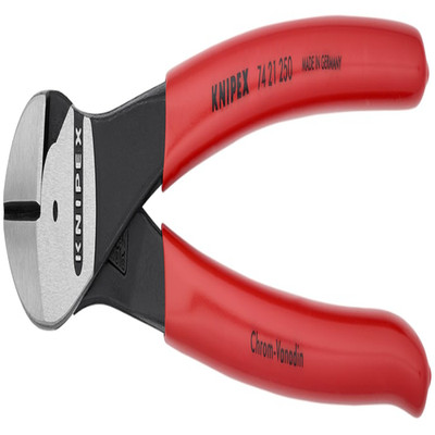 Knipex Tools - High Leverage Diagonal Cutters 12 Degree Angled 7421250Sba Red