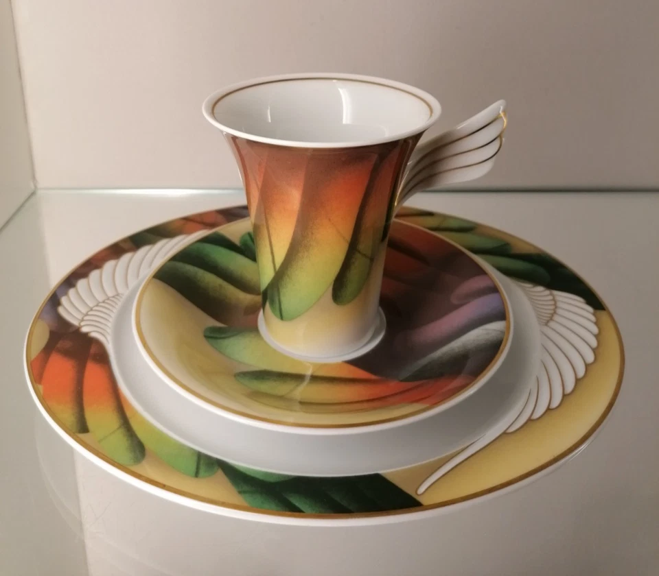 Rosenthal Mythos Dekor Icaria Kaffeetasse Gedeck 3. tlg Tasse Untere Teller 1. W