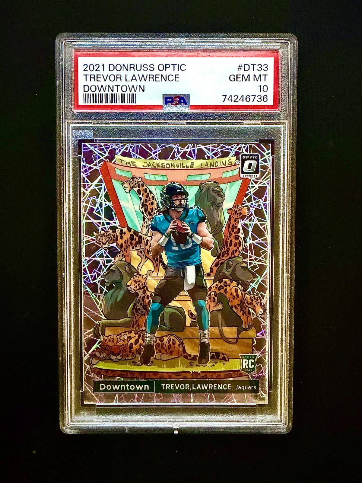 2021 Donruss Optic Trevor Lawrence Downtown #DT33 PSA 10 Rookie RC Jaguars