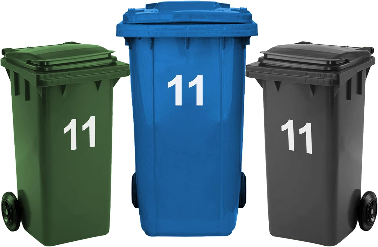 3 X Bin Numbers for Wheelie Bins, 0-99, Letters A-D, 17.5Cm Dustbin Stickers, Ea