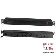 8 Outlet Rack Mount PDU Power Strip, 15A, 8 outlet/Surge Protector/Rear Plug